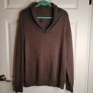 Saks Fifth Avenue Blue Shawl Collar Sweater sz XL